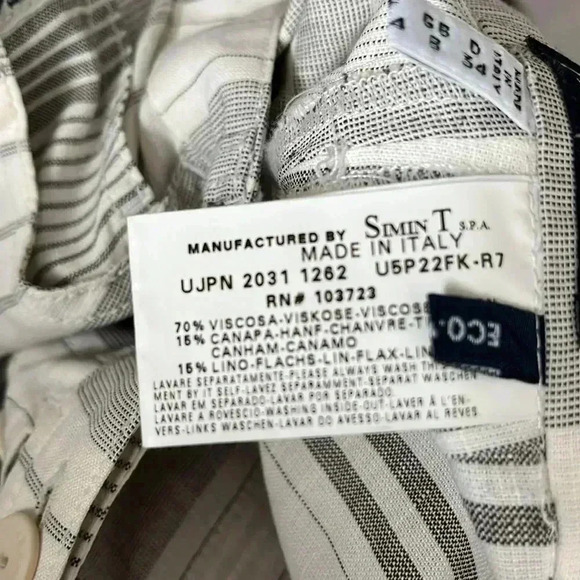 ❤️Host Picks❤️[US4/EU34]ARMANI  JEANS WideLeg Hemp/Linen Blend Gray Straps Pant - Picture 8 of 11